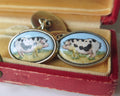 Vintage Silver Cufflinks with Pig Miniatures