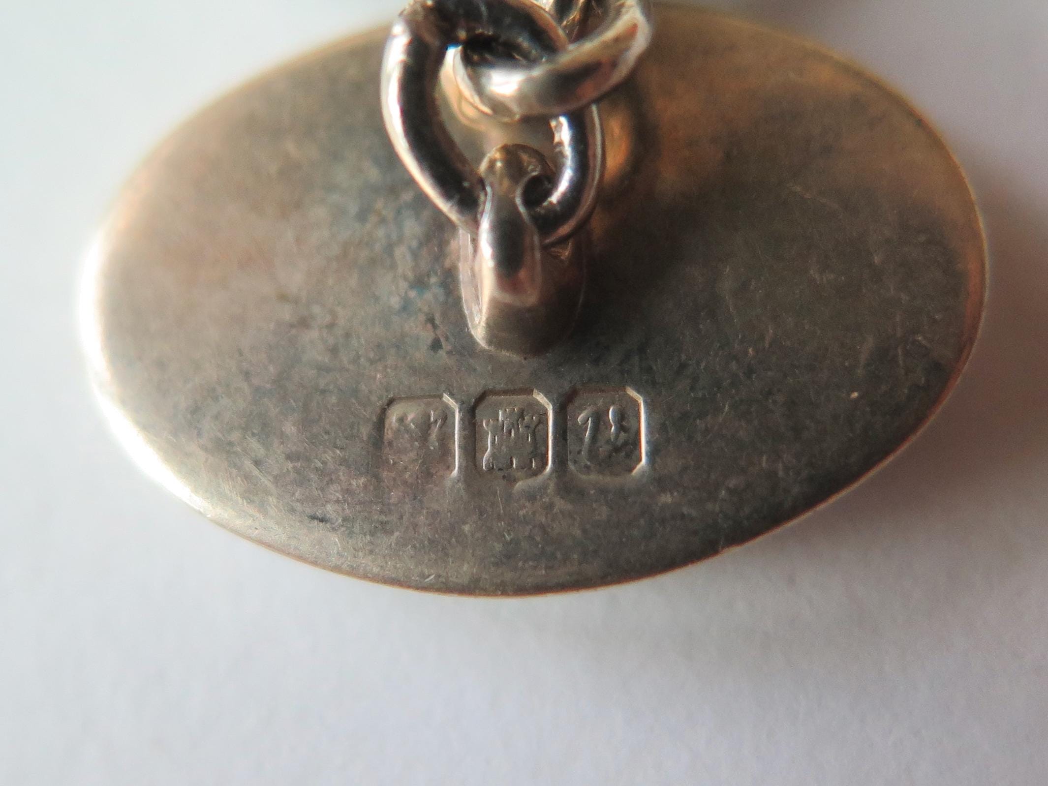 Vintage Silver Cufflinks with Pig Miniatures