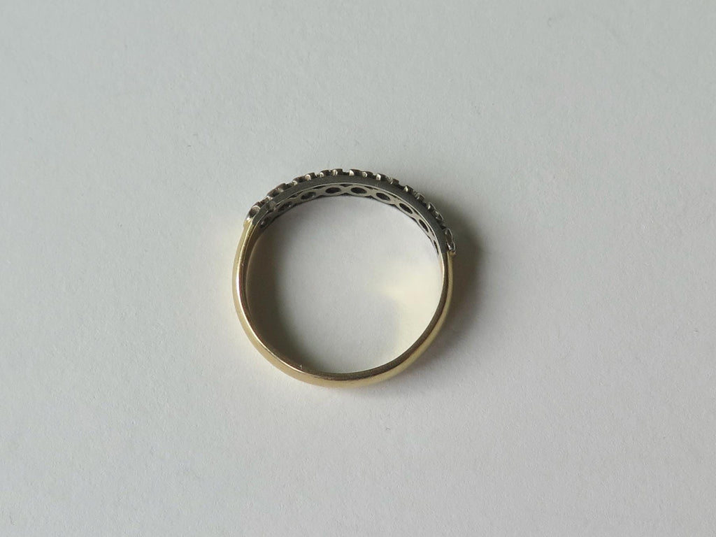 Vintage 14k Gold and Diamond Band Ring, Half-eternity Ring