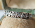 Vintage 14k Gold and Diamond Band Ring, Half-eternity Ring