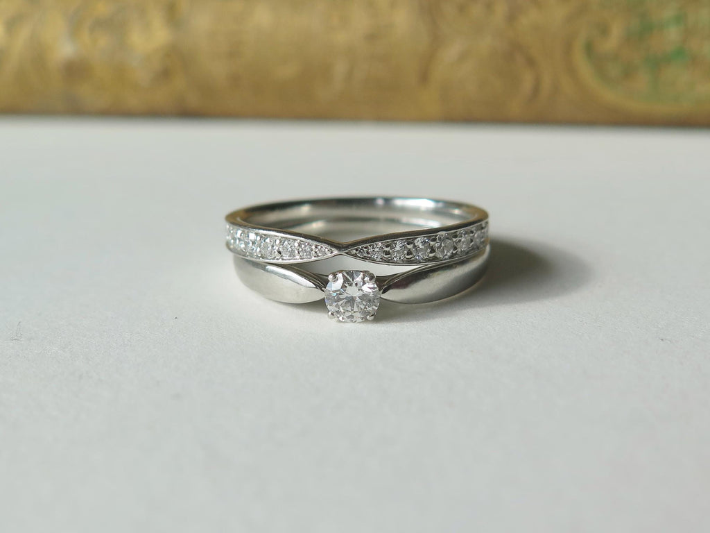 Vintage Tiffany & Co. Wedding Set "Harmony", Bridal Set in Platinum and Diamonds