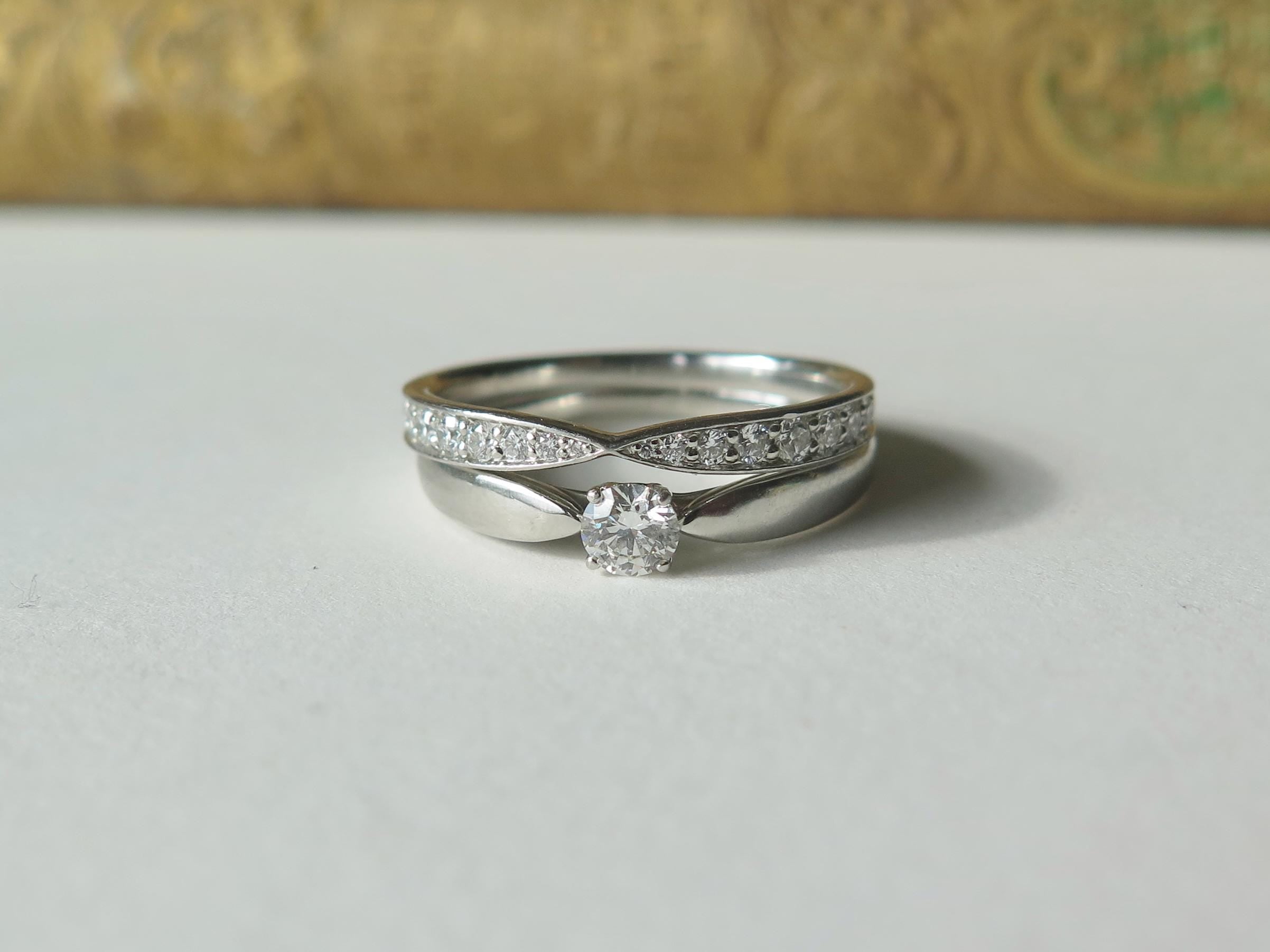 Vintage Tiffany & Co. Wedding Set "Harmony", Bridal Set in Platinum and Diamonds