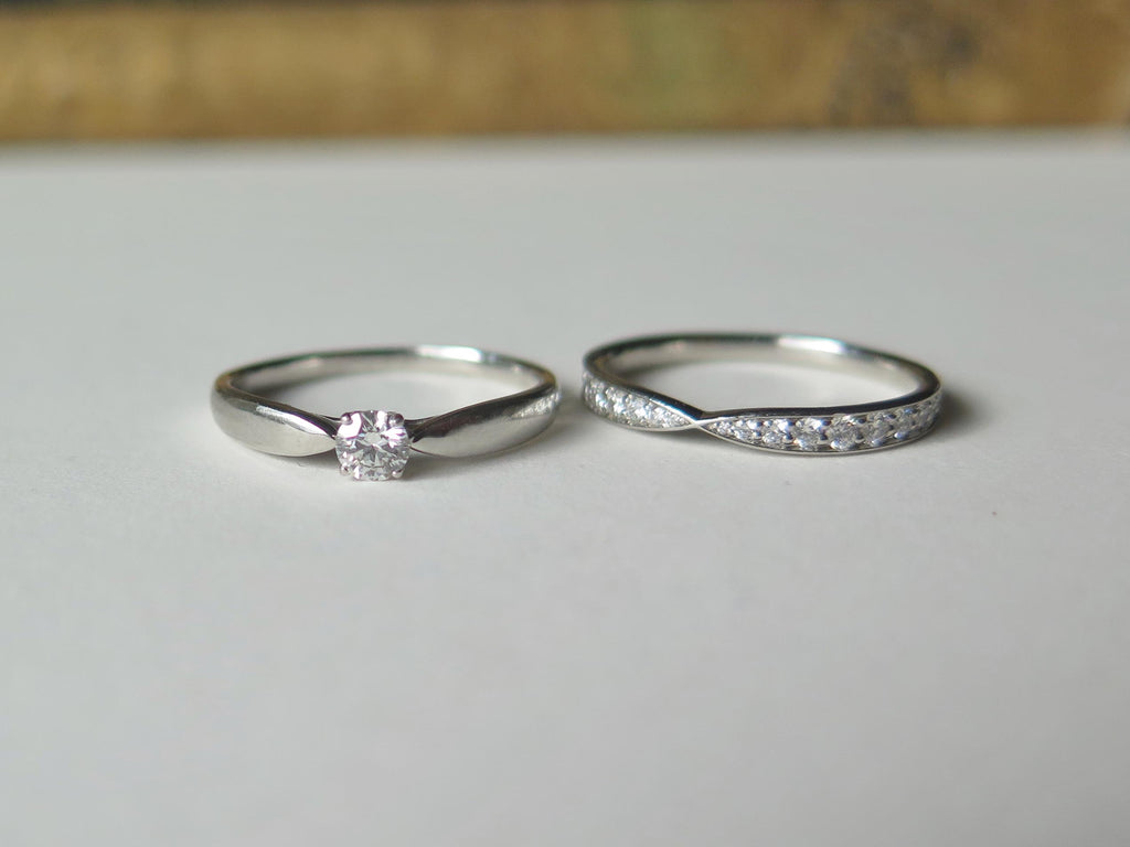 Vintage Tiffany & Co. Wedding Set "Harmony", Bridal Set in Platinum and Diamonds
