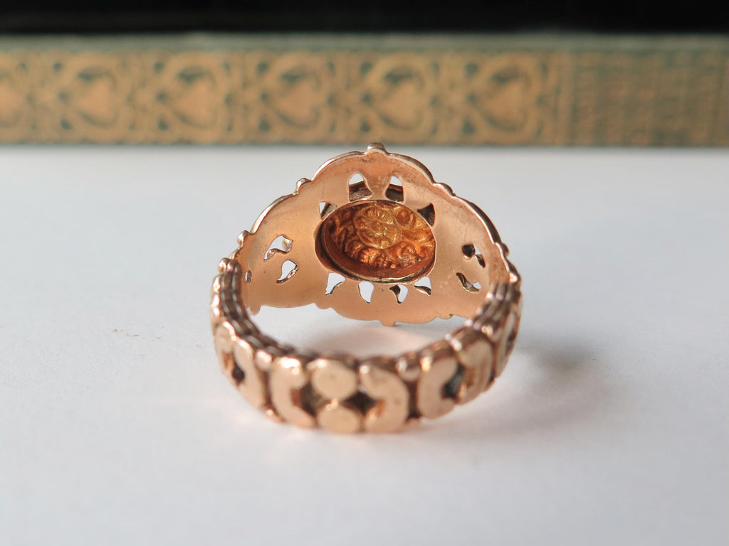 Antique Italian 18k Gold Turquoise Ring, Bourbon Period c.1840 Victorian Ring