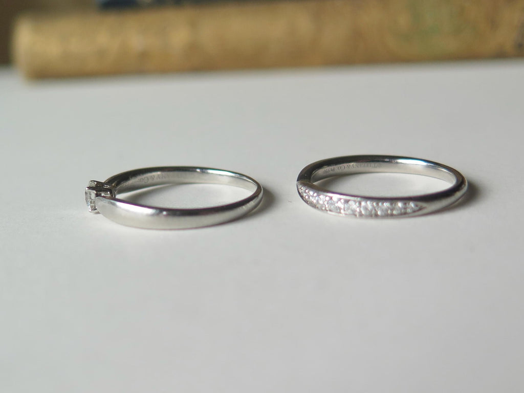 Vintage Tiffany & Co. Wedding Set "Harmony", Bridal Set in Platinum and Diamonds