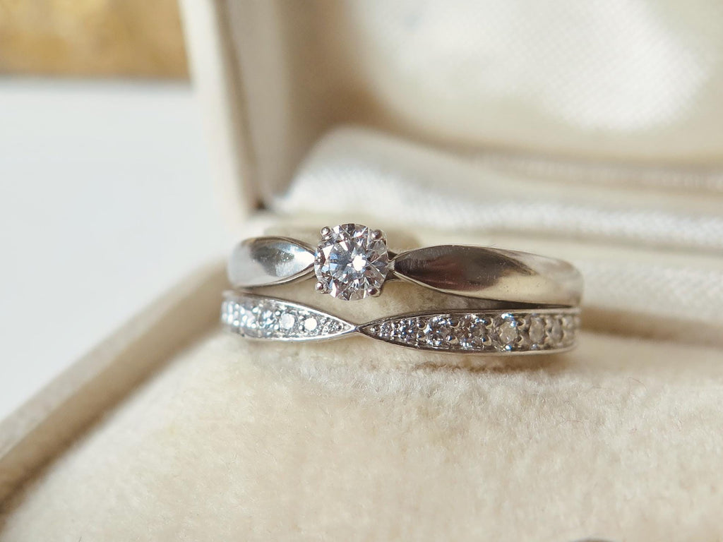 Vintage Tiffany & Co. Wedding Set "Harmony", Bridal Set in Platinum and Diamonds