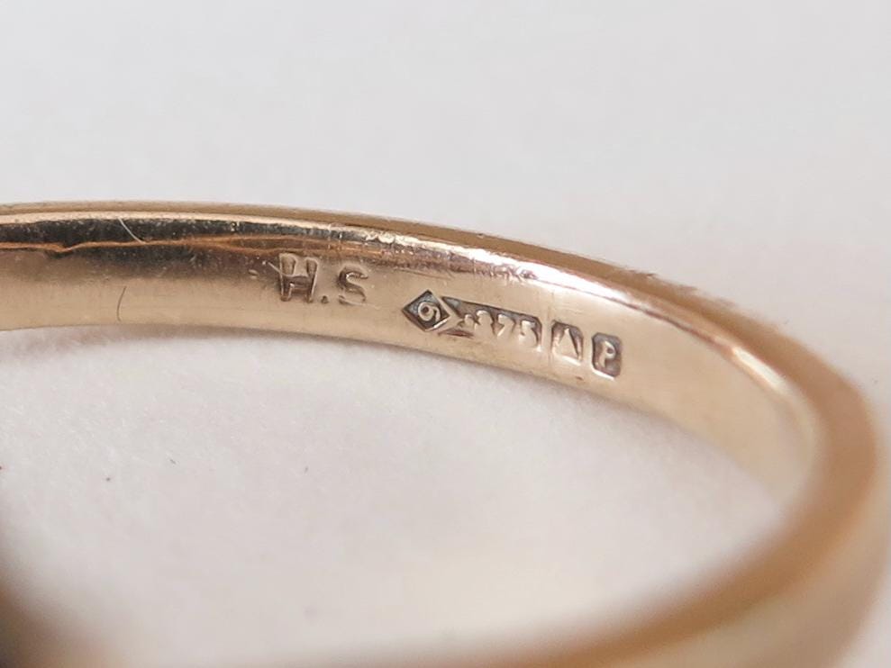 Antique Satsuma Porcelain Ring, 9k Rose Gold Japanese Geisha Miniature, Victorian Meiji Era Ceramic