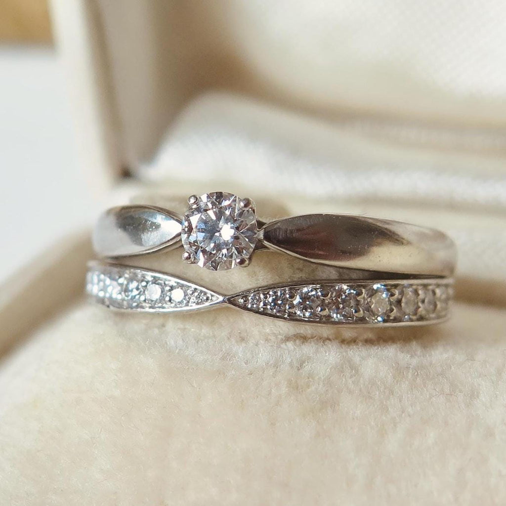 Vintage Tiffany & Co. Wedding Set "Harmony", Bridal Set in Platinum and Diamonds