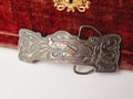 Antique Art Nouveau Belt Buckle Peacock Patinated Bronze Signed Lalique French 1900