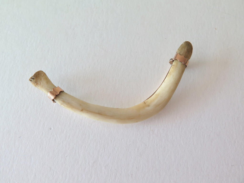 Antique Victorian Raj Baculum Brooch, 9k Rose Gold
