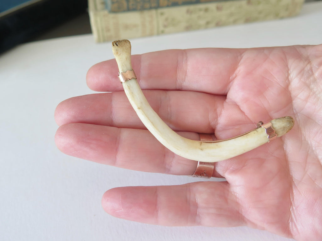 Antique Victorian Raj Baculum Brooch, 9k Rose Gold