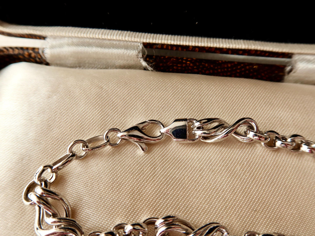 Vintage 18k White Gold Bracelet with Sculptural Interlocking Links