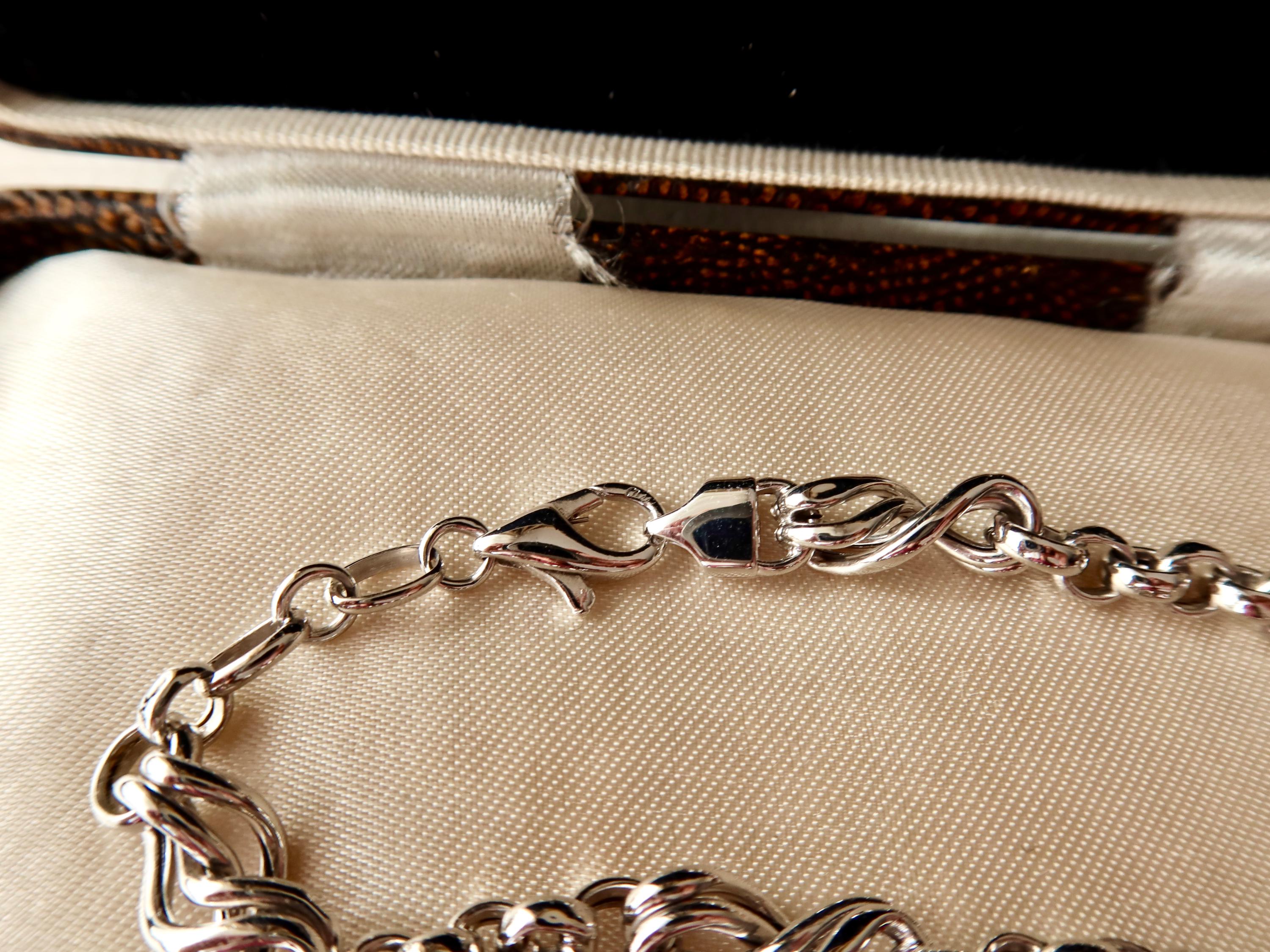 Vintage 18k White Gold Bracelet with Sculptural Interlocking Links