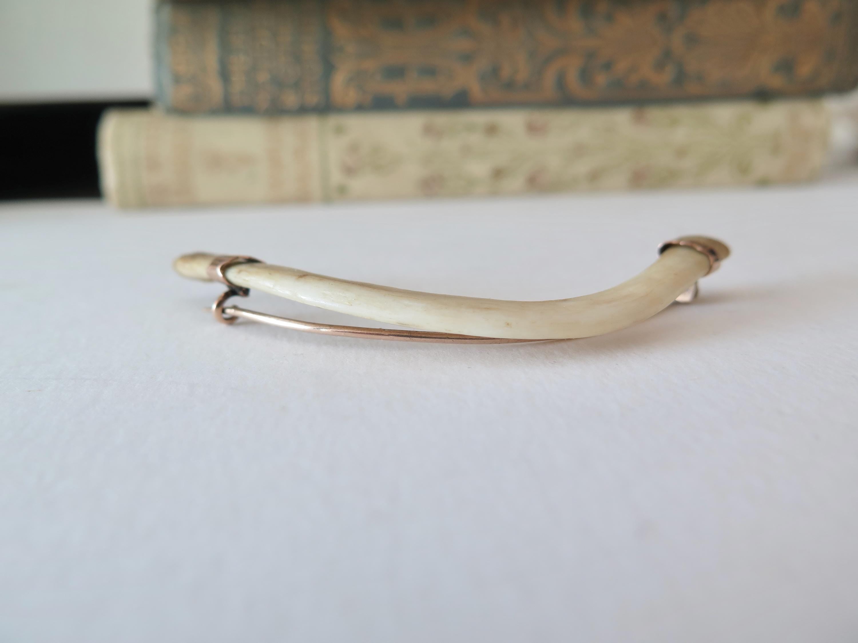 Antique Victorian Raj Baculum Brooch, 9k Rose Gold