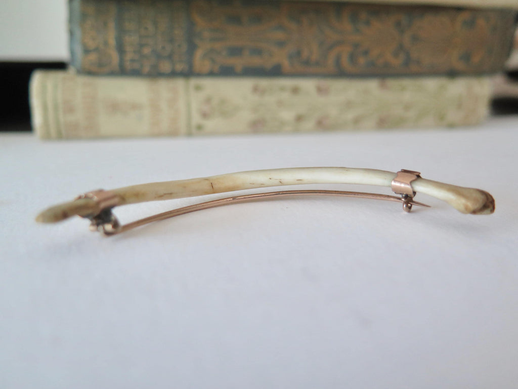 Antique Victorian Raj Baculum Brooch, 9k Rose Gold