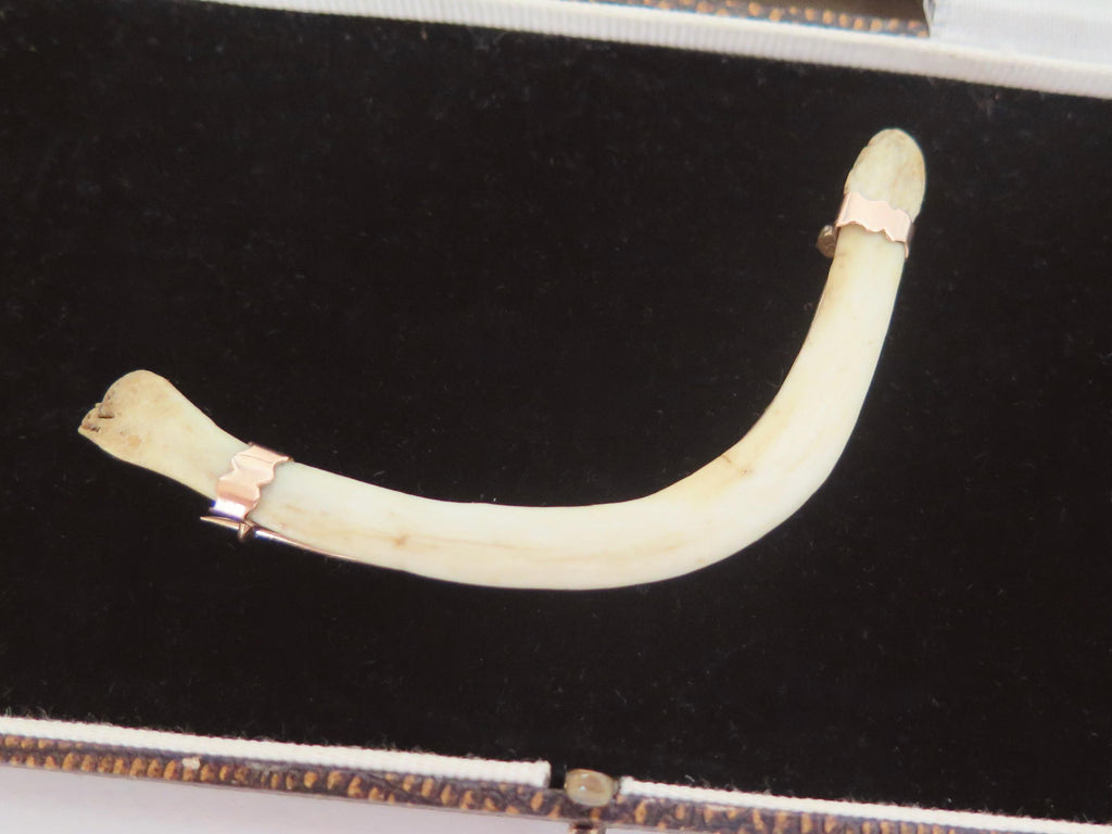 Antique Victorian Raj Baculum Brooch, 9k Rose Gold
