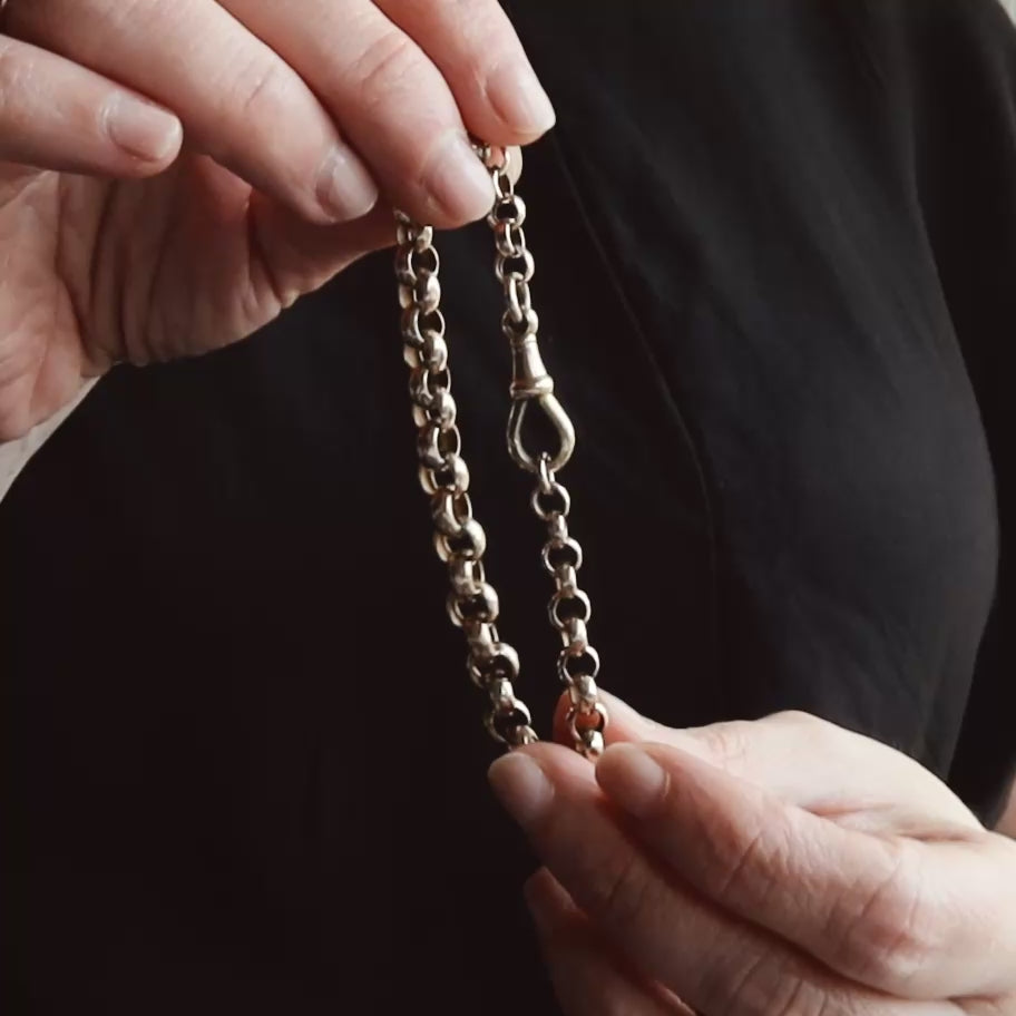Victorian 9k Rose Gold Belcher Chain Bracelet